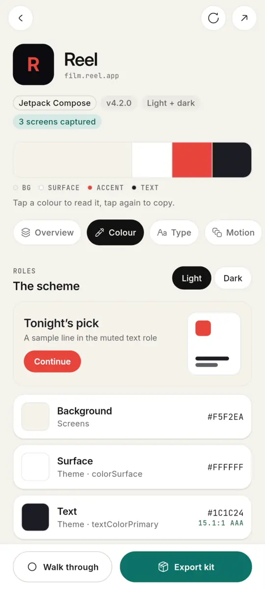 A kit's colours: roles and every colour resource